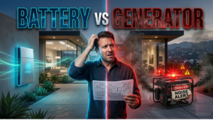 Read more about the article Solar Battery Backup vs Generator: What’s Better in Los Angeles?