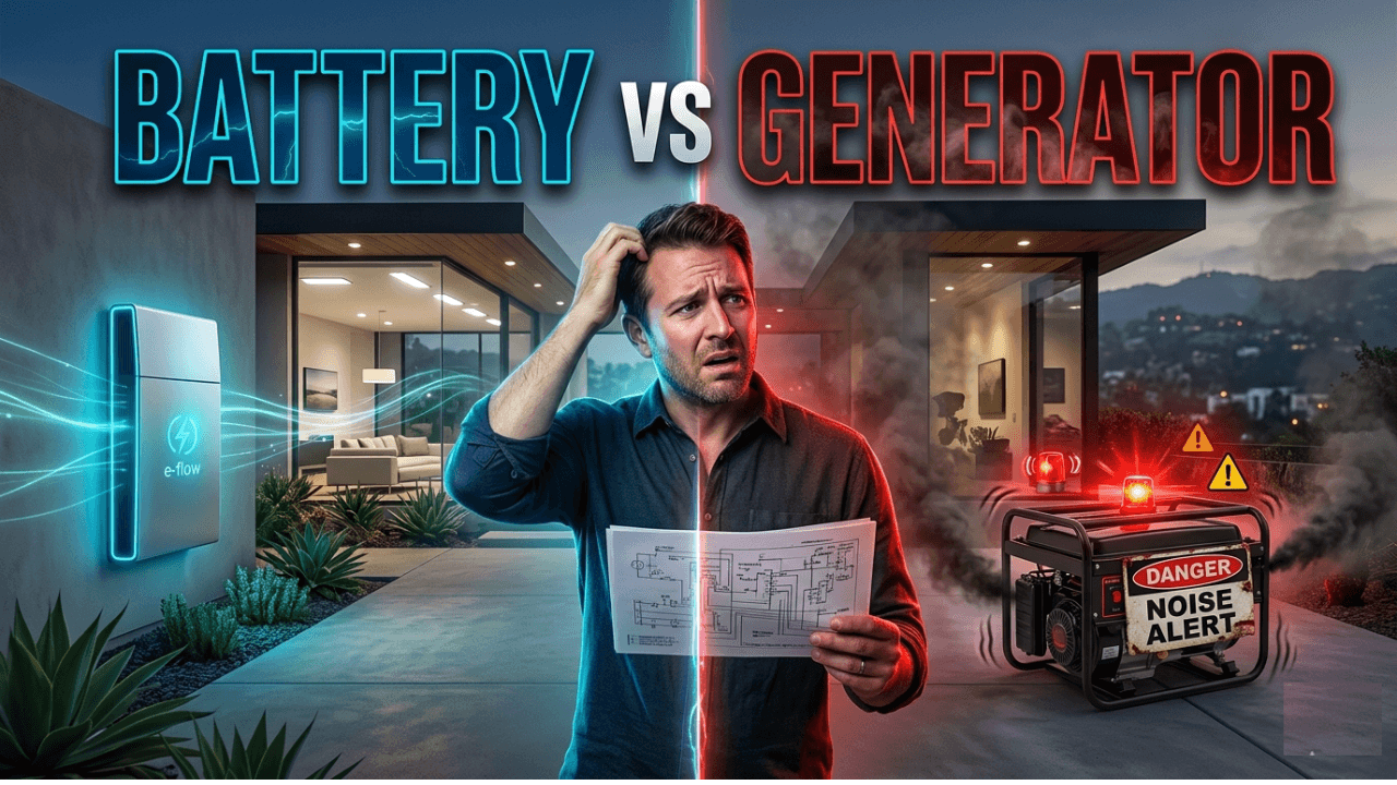 Read more about the article Solar Battery Backup vs Generator: What’s Better in Los Angeles?